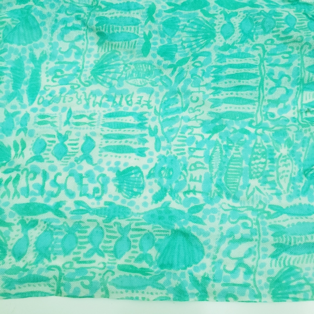 Lilly Pulitzer Sheer Fish Tassel Wrap Scarf - Picture 3 of 5